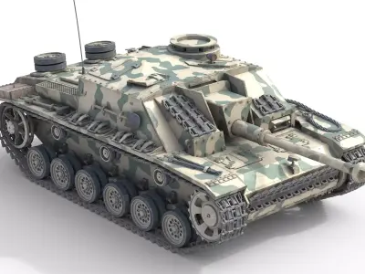 Sturmgeschutz III Assault Gun Low-poly 3D model