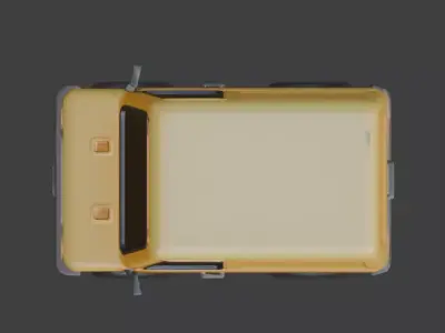 Yellow Cartoon Delivery Van 3D Model Low-poly 3D model