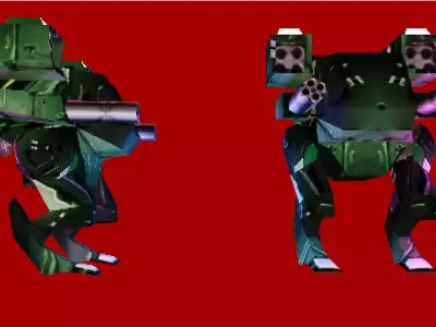 PS1 MECH Low-poly 3D model