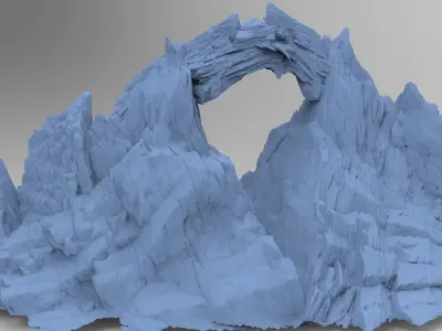 Gothic Cliffs Bridge 2 3D model