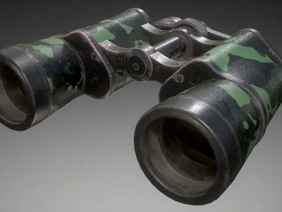 Camouflage Binoculars Low-poly 3D model