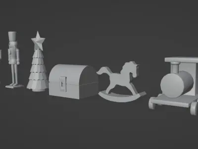 Christmas Toys Low-poly 3D model