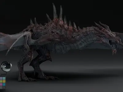 Legendary Volcanic Dragon - Rigged 3D model