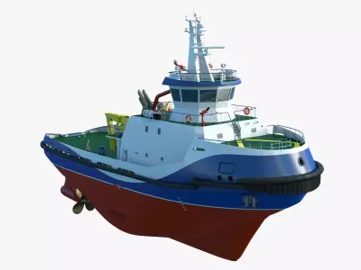 Tug Icebreaker Ship Realistic and Detailed 3D Model 3D model