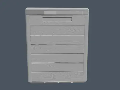 Wooden Box 3D model 3