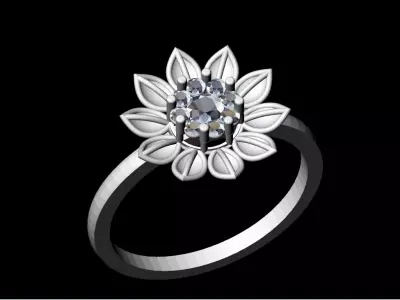 flower shape ring design 3D model