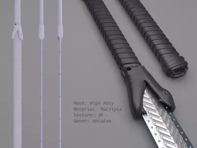 Hebi Sword Concept 3D model
