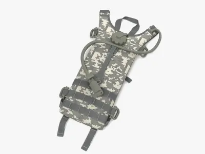 Military Hydration Backpack Carrier Lying 3D model