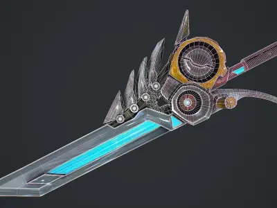 Fantasy Sword 8 3D Model Low-poly 3D model