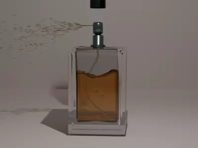 Perfume bottle with fluid animation Low-poly 3D model