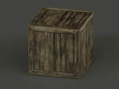 Realistic Wooden Box Free 3D model
