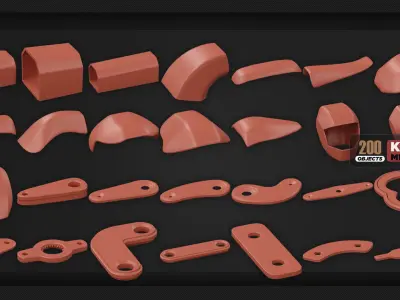 200 Objects - KITBASH - MECH PARTS - VOL 01 3D model