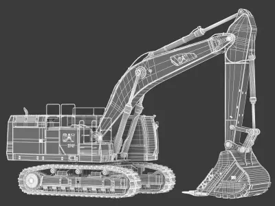 CAT 374F L Hydraulic Excavator 3D model purchase