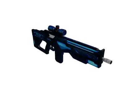 Futuristic Pulse Rifle Blue Ammo 3D model