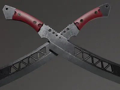 Machete-Sci fi Low-poly 3D model