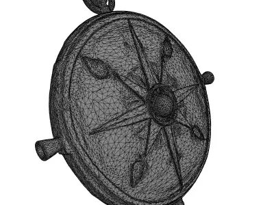 Vintage Ornate Navigation Compass Low-poly 3D model