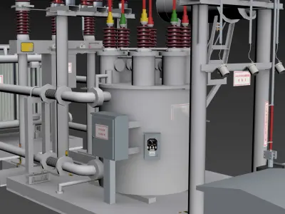 20kV Reactor  Low-poly 3D model