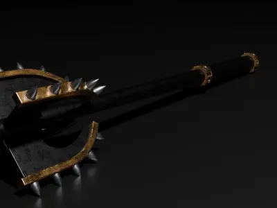 Steel mace Low-poly 3D model