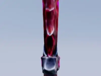 Low Poly ruby red dagger game asset with high quality texture Low-poly 3D model