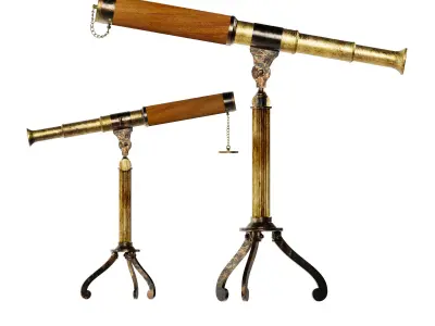 3D Antique Antique Telescope Tripod model 3D model