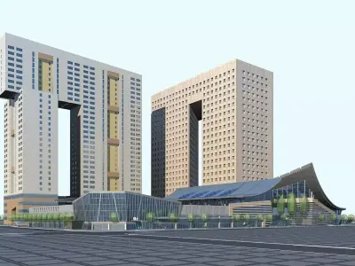Station Building 3D model 2