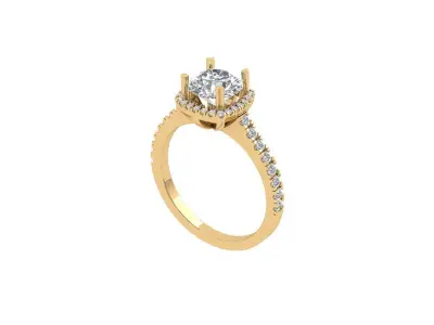 Solitaire Engagement Ring 3D print model 97
