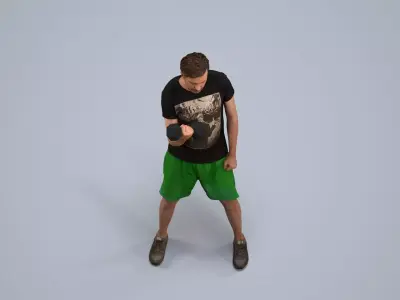 00107Floris009 - Adult Caucasian man exercising in athletic 3D model