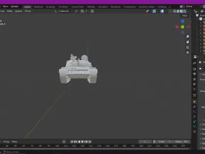 Tank T-62 Low-poly 3D model