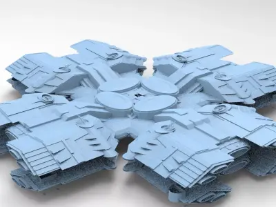 Dark Elven Sci-Fi Dome base Stand  3D model