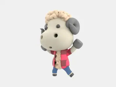 Cute Sheep 3D Illustration 3D model get