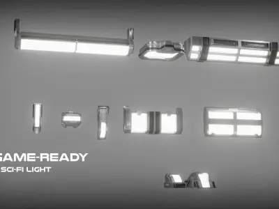Sci-fi lights Low-poly 3D model purchase