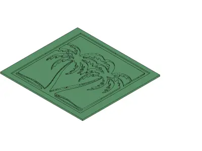 Palm Trees Wall Art Mold for Casting 3D model