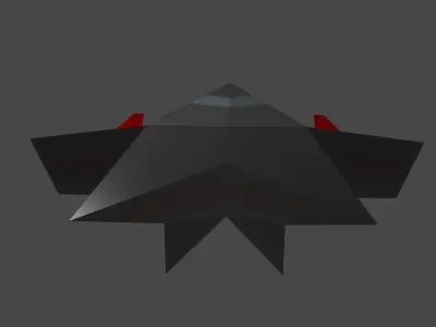 Retro style spaceship Low-poly 3D model