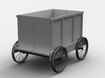 Mine Tub Trolley Small 3D model