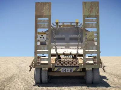 Bulldozer Trailer Low-poly 3D model