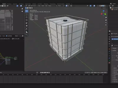 Flow Bin 1000 liter reinforced tank for water and liquid Low-poly 3D model