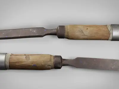 Old chisel Low-poly 3D model