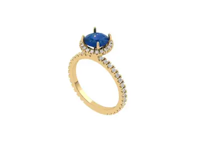 Solitaire Engagement Ring 3D print model 47