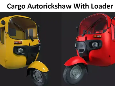  Cargo Autorickshaw With Loader Low-poly 3D model