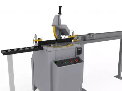 Mitre Saw Adjustable and Rigged 3D model