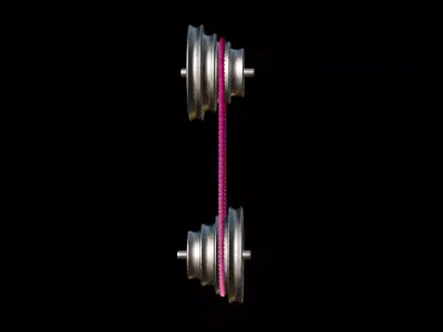 Mechanical Pulley Animated 5 3D model