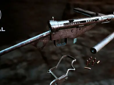 Sten Gun MK II Low-poly 3D model