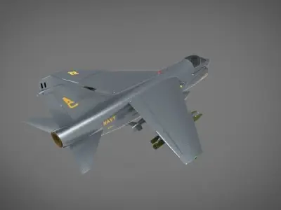 A 7E Corsair II 3D model