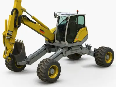 Menzi Muck Excavator Rigged 3D model