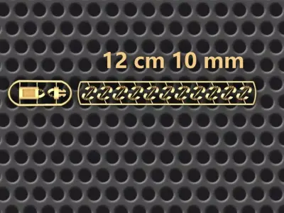 10 MM 12 CM  CUBAN LINK CHAIN FOR BRACELET OR NECKLACE 3D print model