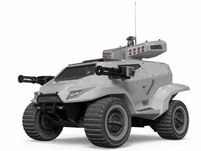 Old Fantastic War Vehicle Winter Color 3D model