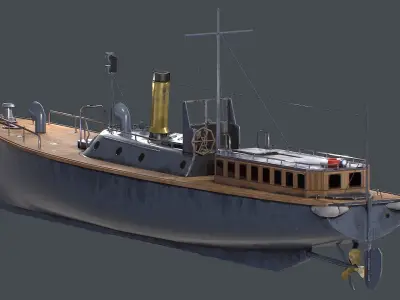 17m Motor Pinnace Game Ready Low-poly 3D model