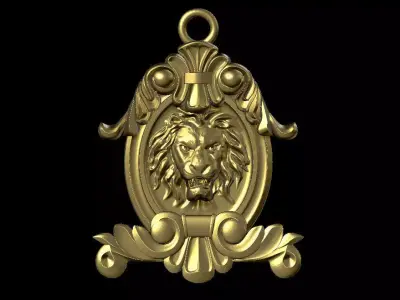 lion necklace 3D print model