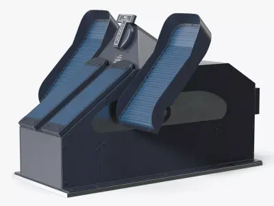 Aircraft Rudder Pedals Unit Simplified 3D model