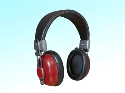 Retro Headphones 3D model